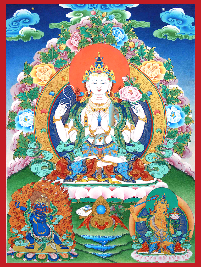 Four-Armed Avalokiteśvara (Chenrezig)