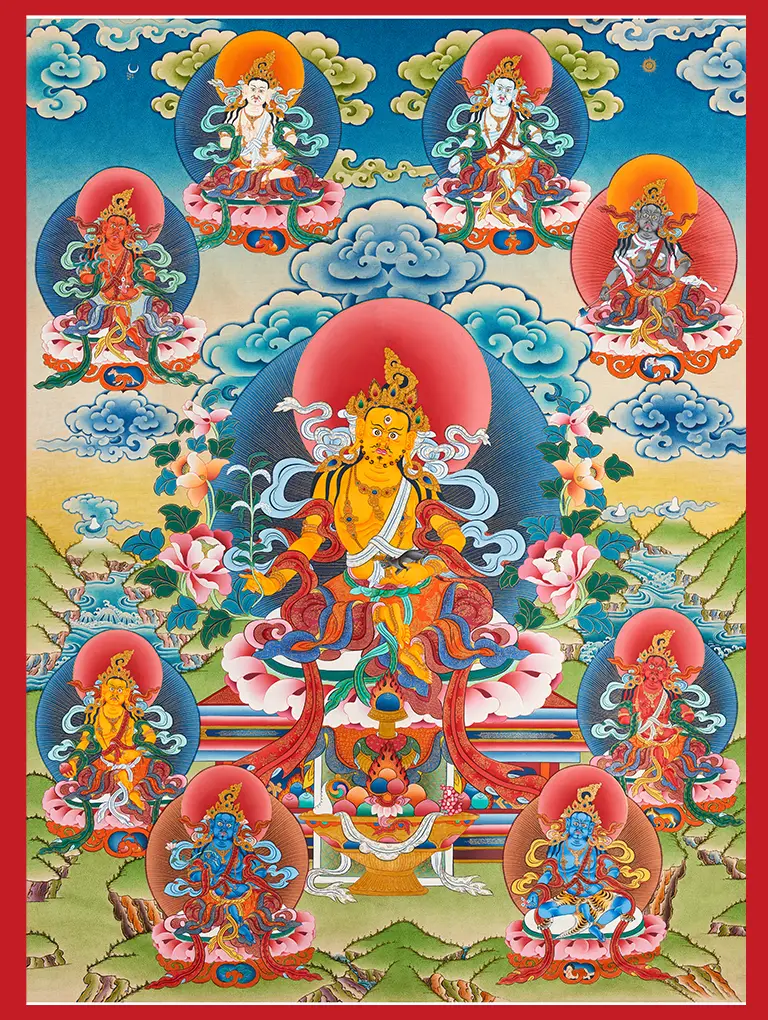 Norlha Dzambhala with the Five Wealth Deities